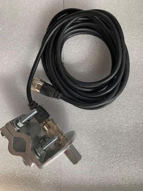 HRS-342TC - Staffa antenne per portapacchi o tubolari filetto 3/8" connettore SO-239 + 4 m cavo rg-58