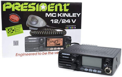 PRESIDENT McKinley - Ricetrasmettitore CB omologato all mode, 12/24 Volts Espandibile 10-11-12 metri