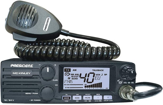 PRESIDENT McKinley - Ricetrasmettitore CB omologato all mode, 12/24 Volts Espandibile 10-11-12 metri