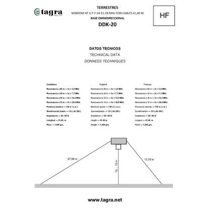 Tagra DDK-20  - Antenna filare windom 10-15-20-40-80 M.