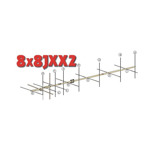 8x8JXX2 Antenna 8+8 el. x 144 MHz cross yagi