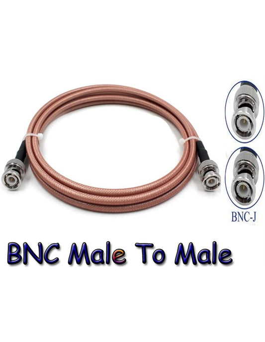 Cavetto intestato con 2 BNC maschio, 1 metro RG-142 teflon