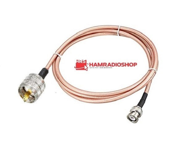 Cavetto intestato BNC maschio - UHF PL-259, 1 metro RG-142 teflon