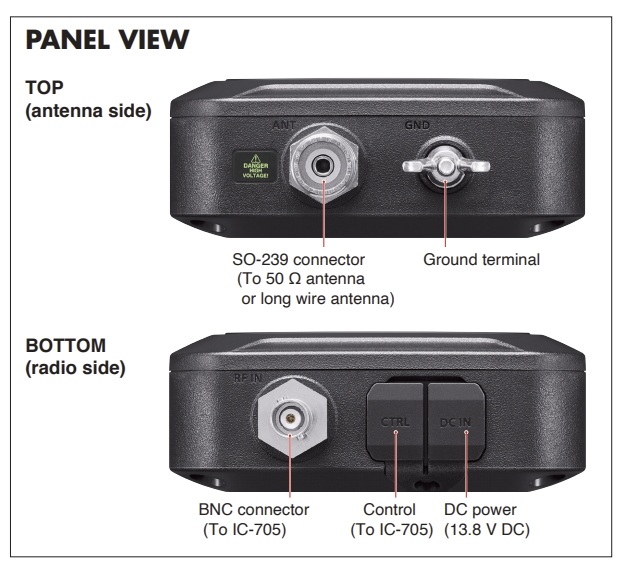 ICOM AH-705 ACCORDATORE D'ANTENNA AUTOMATICO PER ICOM IC-705