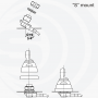 Sirio MGA 108-550 S - Antenna stilo con molla su base professionale, tarabile da 108 a 550 MHz