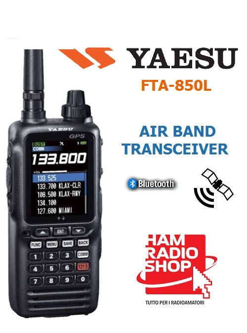 Yaesu FTA-850L Ricetrasmettitore aereonautico portatile con GPS, VOR e ILS