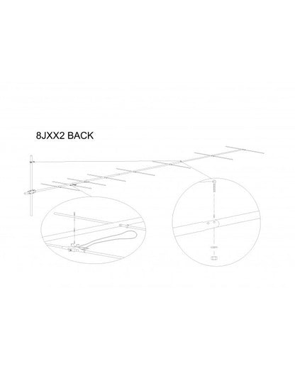 8JXX2 BACK Antenna direttiva 144 Mhz attacco a bandiera