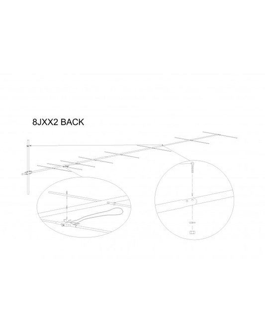 8JXX2 BACK Antenna direttiva 144 Mhz attacco a bandiera