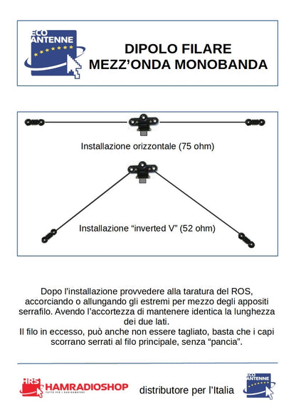 MONODIP-17 Dipolo filare 1/2 onda banda 17 metri