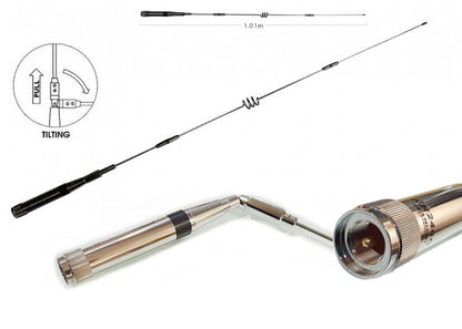 Diamond NR-240C - Antenna veicolare VHF/UHF con connettore MJ (PL-259) - 101CM
