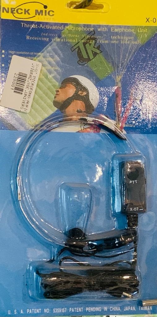 NECK MIC X07  Laringofono con auricolare ad aria per Intek, MIdland G7, G9, Standard, Icom
