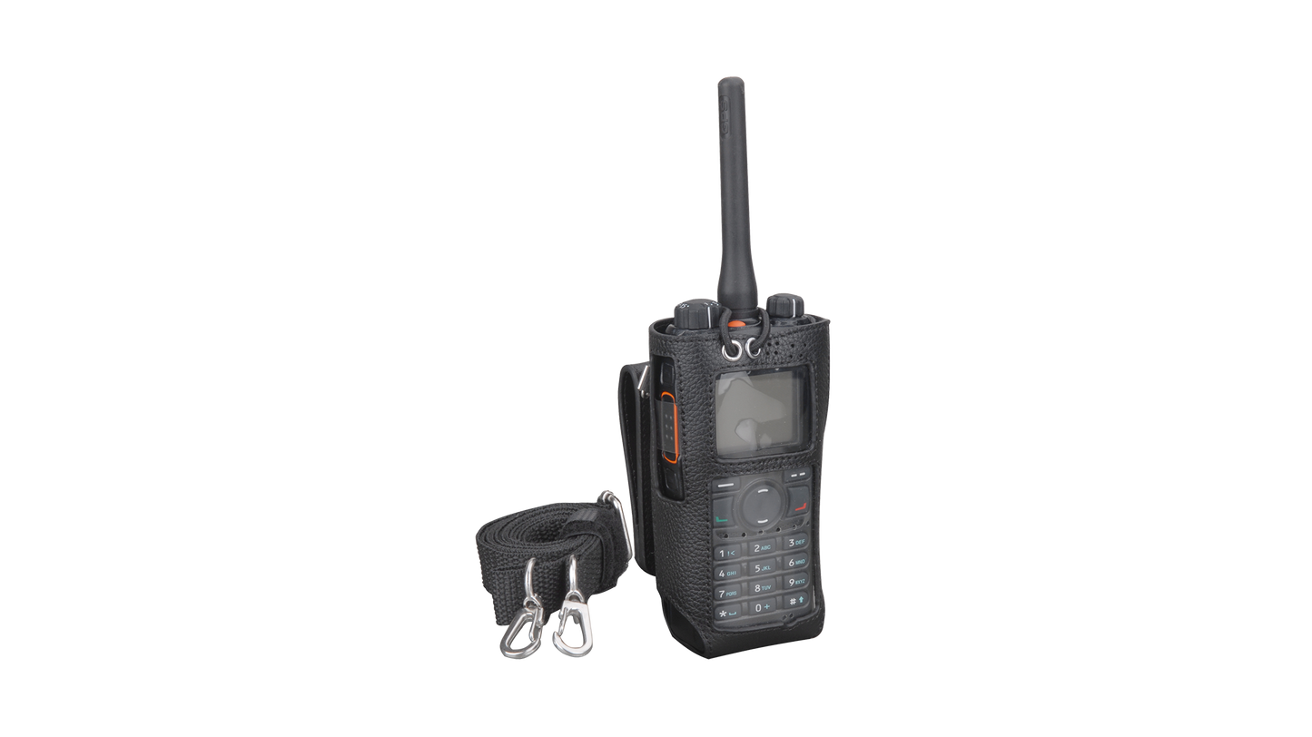 Hytera LCY003 Custodia in pelle con tracolla per PD785  (per batteria max 2000 mAh)