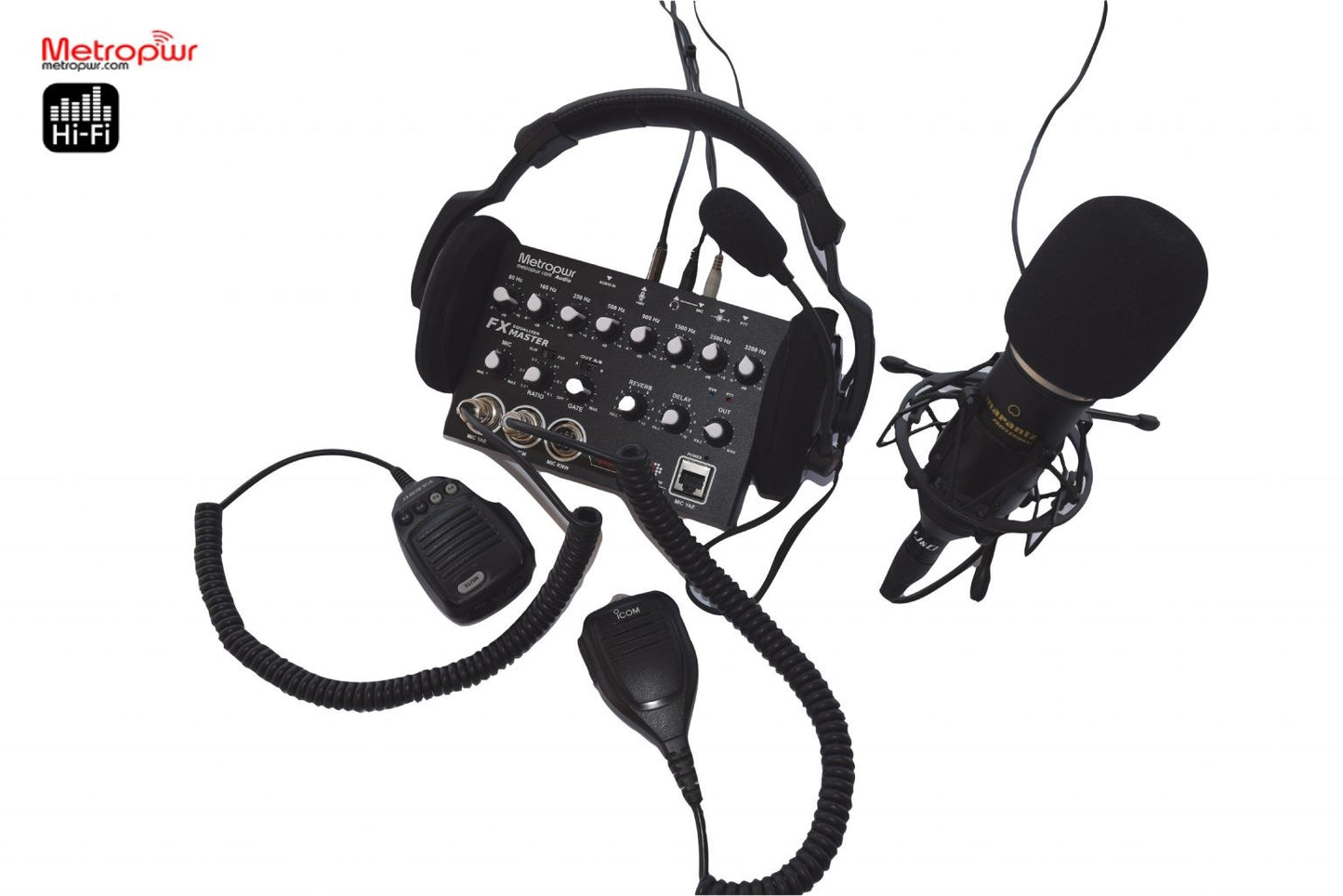 FXMASTER - Equalizzatore 8 bande con noise gate, riverbero, uscita x 2 radio