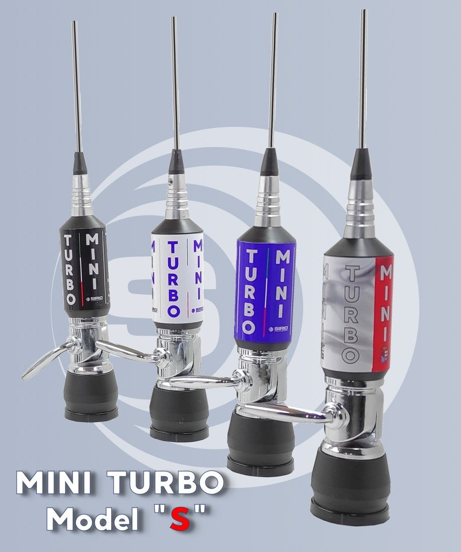 Sirio MINI TURBO Model “S” BLACK COAX - Antenna veicolare C.B. 800W, 125 cm.