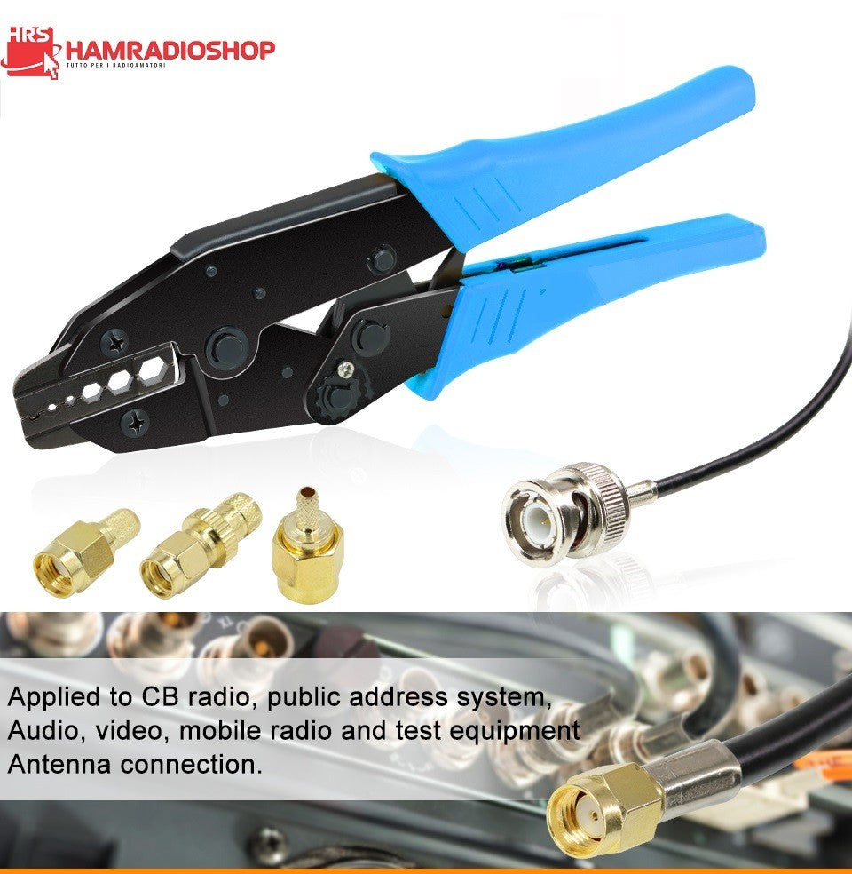 Pinza crimpatrice con matrice HS-02H per RG58, 59, Hyperflex5, RG-8mini, RG-8XX