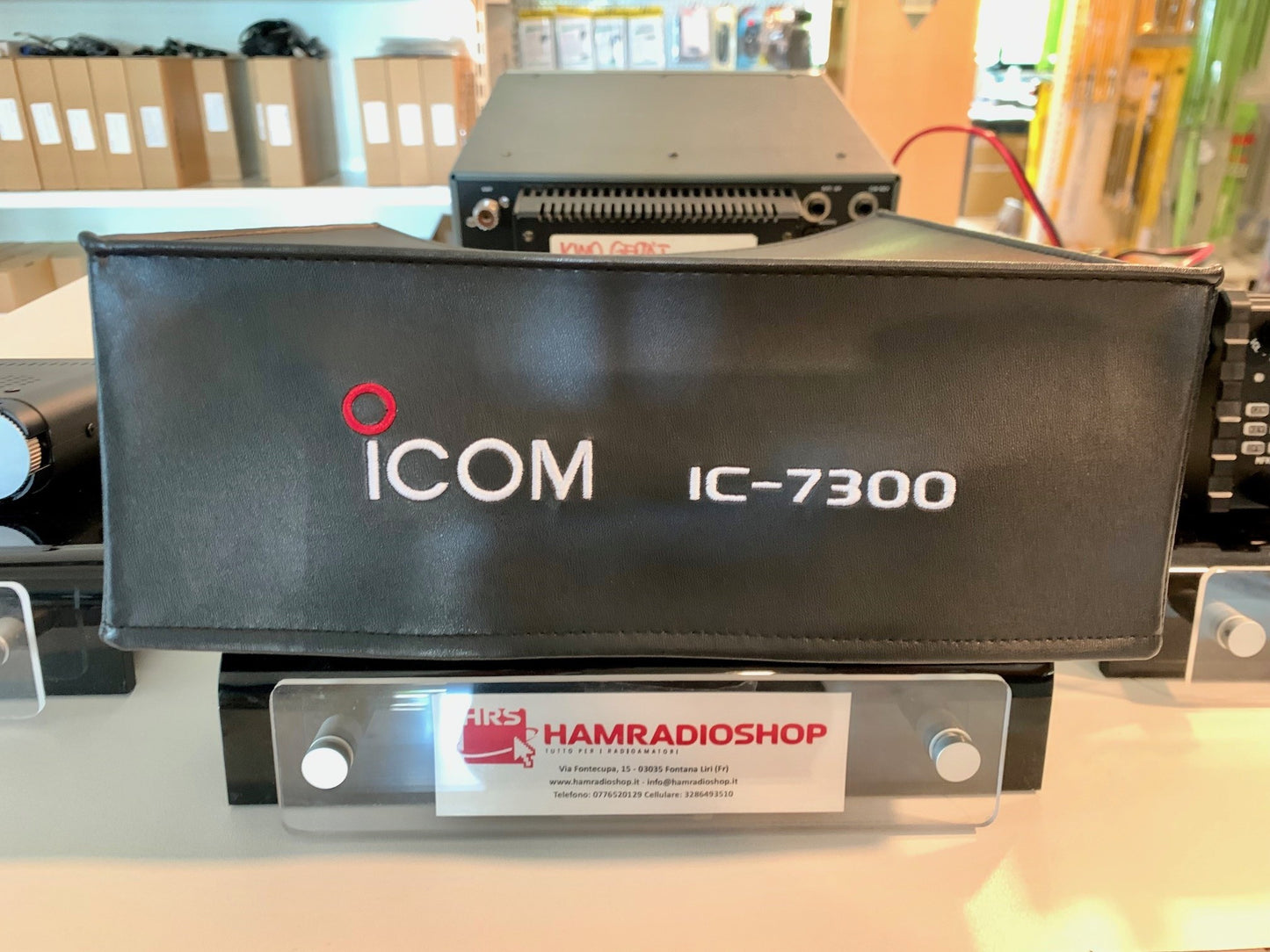 Cover di protezione antipolvere nera Icom con logo per IC-7300