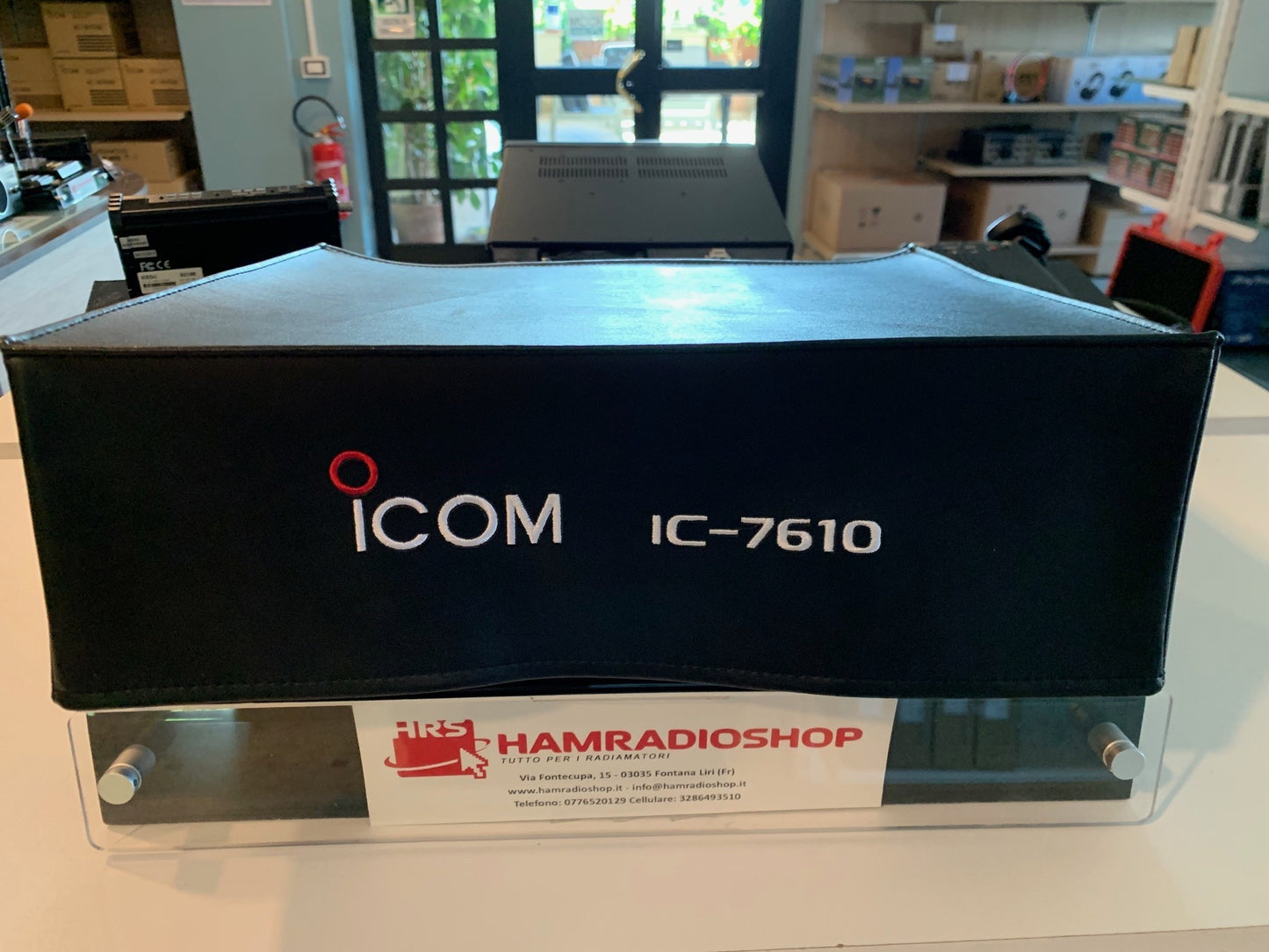 Cover di protezione antipolvere nera Icom con logo per IC-7610
