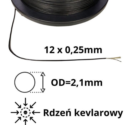 FD16 Cavo unipolare per antenna da 2,1 mm (12 x 0,25) con anima in Kevlar – vendita al metro