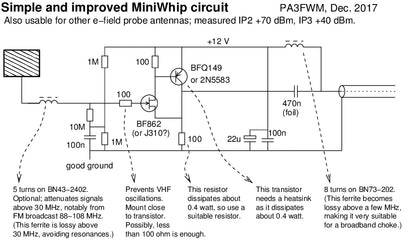 Mini-Whip PA3FWM,  Antenna attiva 15KHz-30MHz