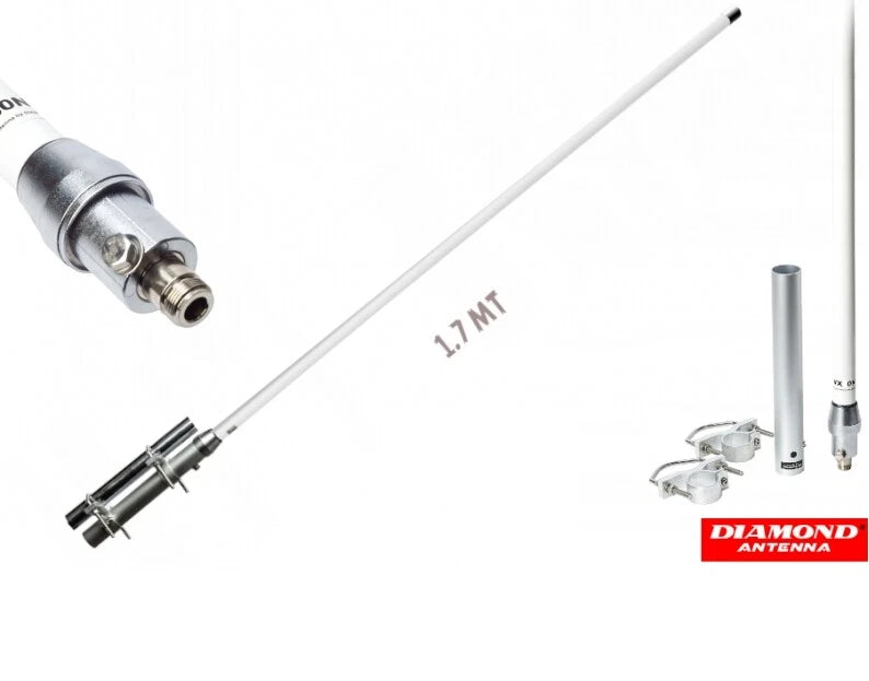 Diamond VX-50N antenna da base 144-430 MHz senza radiali 150 cm.